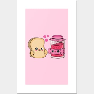 All i need is bread and jam, Kawaii bread and jam cartoon. Posters and Art